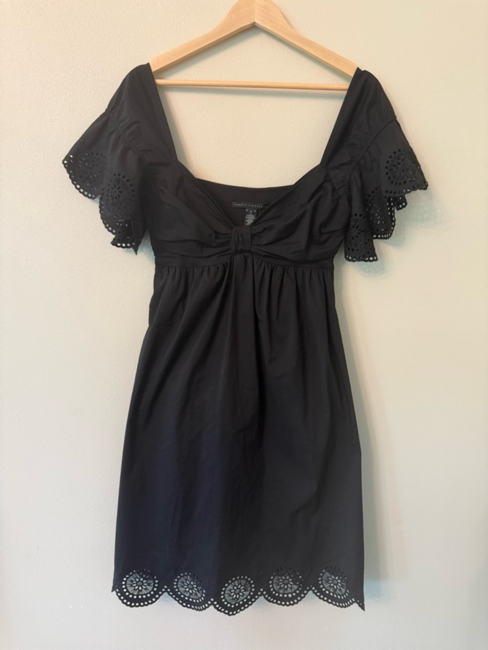 Robert Rodriguez Black Label Black Eyelet Babydoll Dress Size 4 - Picture 3 of 9